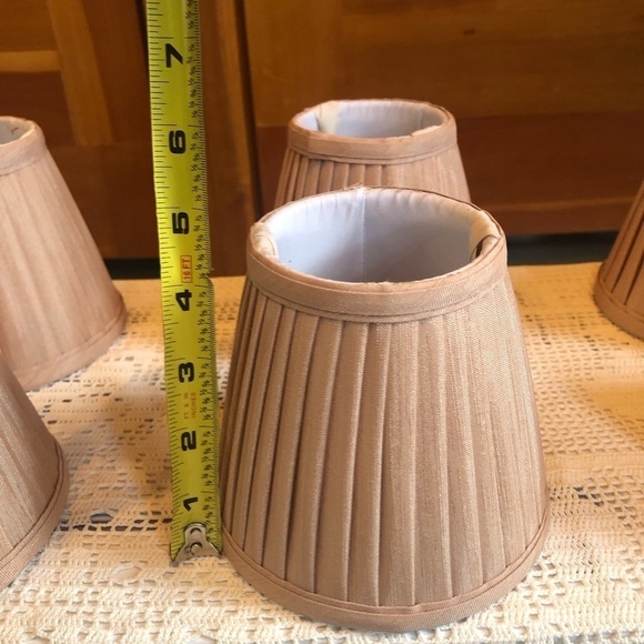 Beige faux Satin Lamp Shades/ 6 / in the set/ for chandelier/ any fixture 5x3x5 - Picture 8 of 8